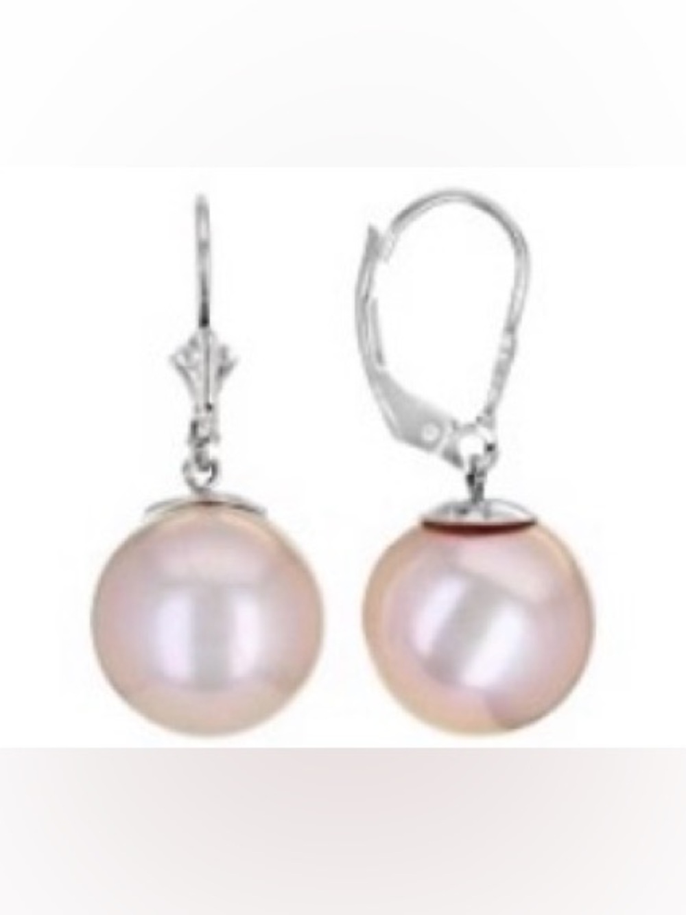 Pink Freshwater Pearl Rhodium Over Sterling Silver Earrings